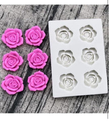 6 Cavity mini rose embed candle mould