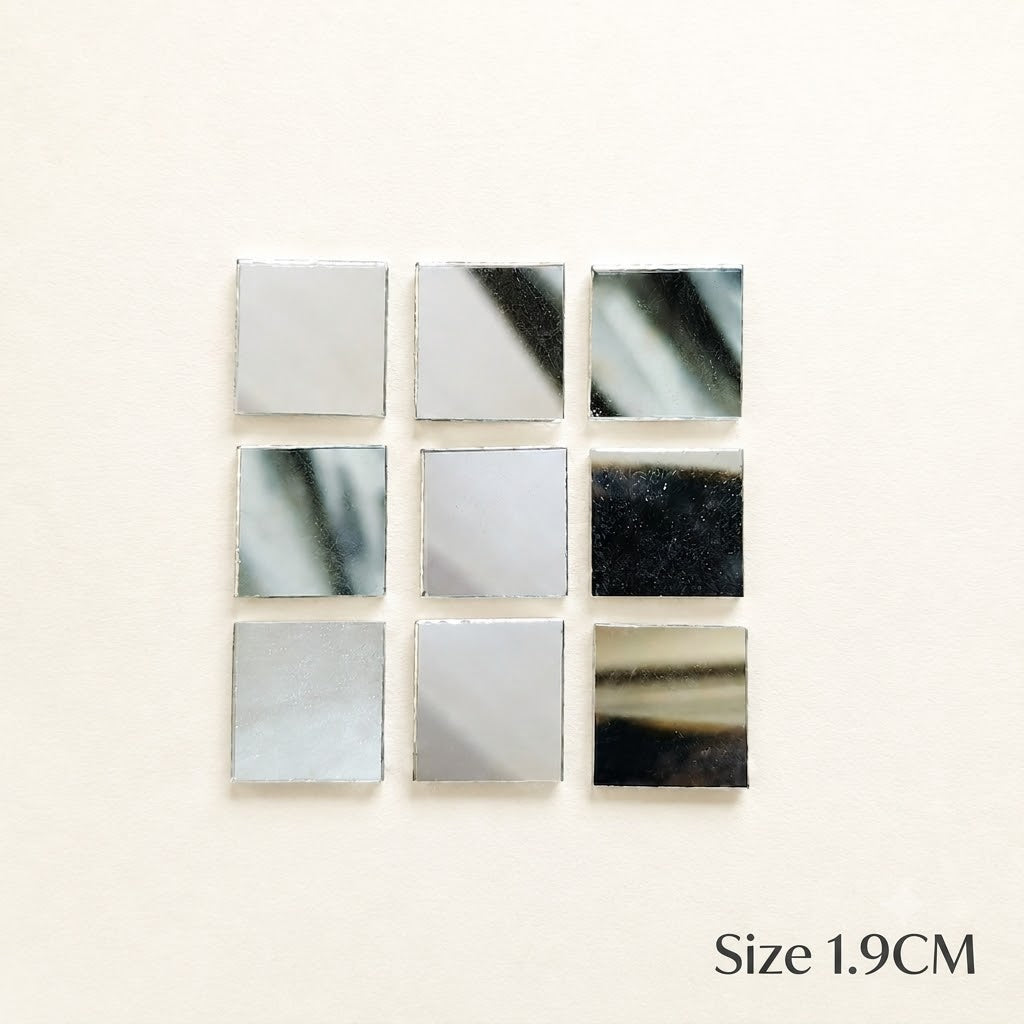 Square Mirror Pieces 1.9 cm | Small Glass Mosaic Mirrors for Lippan Art, Resin & DIY Craft