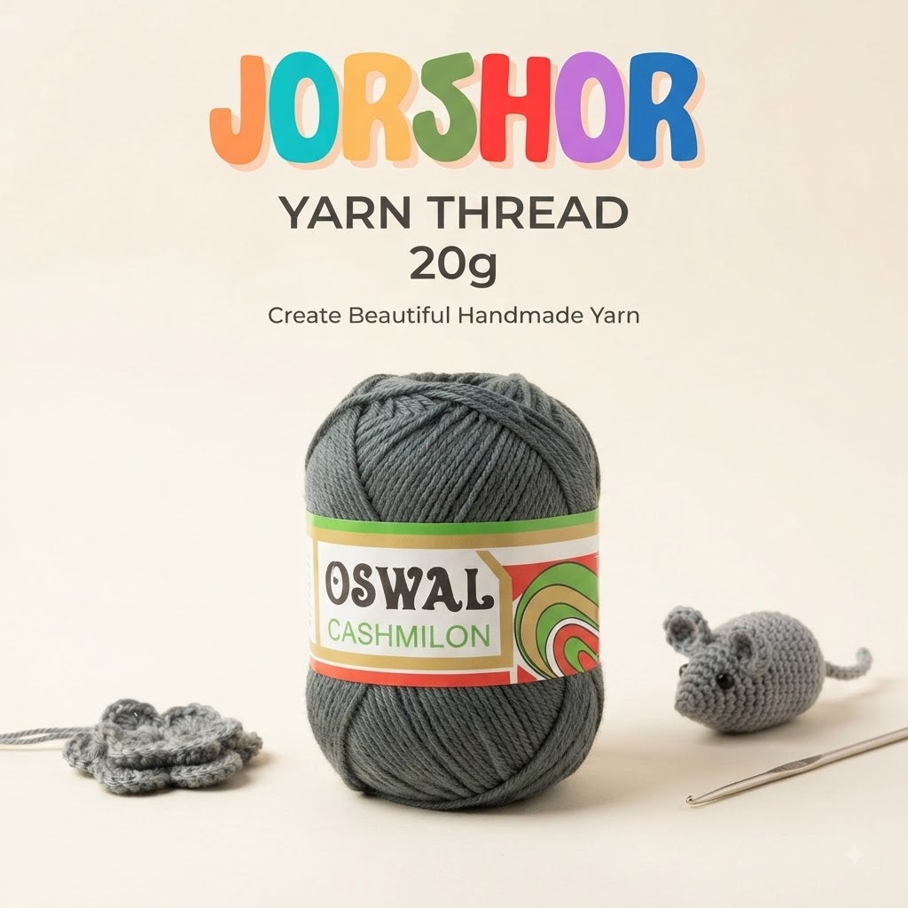 Oswal Cashmilon Yarn Thread – 20g ( Dark Grey Colour )