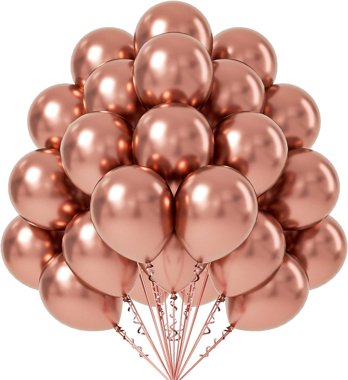 Rose red metallic balloons for birthday and party decoration with glossy premium latex finish