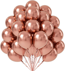 Rose red metallic balloons for birthday and party decoration with glossy premium latex finish