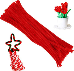 Red color Pipe Cleaners, Pipe Cleaners Craft, Arts and Crafts for Kids, Crafts, Craft Supplies, Art Supplies (pack of 100)
