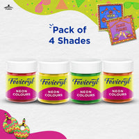 Fevicryl Neon Acrylic Colour Kit, 4 Shades, 15ml each | Vibrant And Colourful | DIY And Multi Surface Paints | Ideal For Beginners And Artists