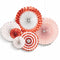 Party Paper Fans (RED) Decoration Set for Birthday & Event Décor (set of 6 pc.)