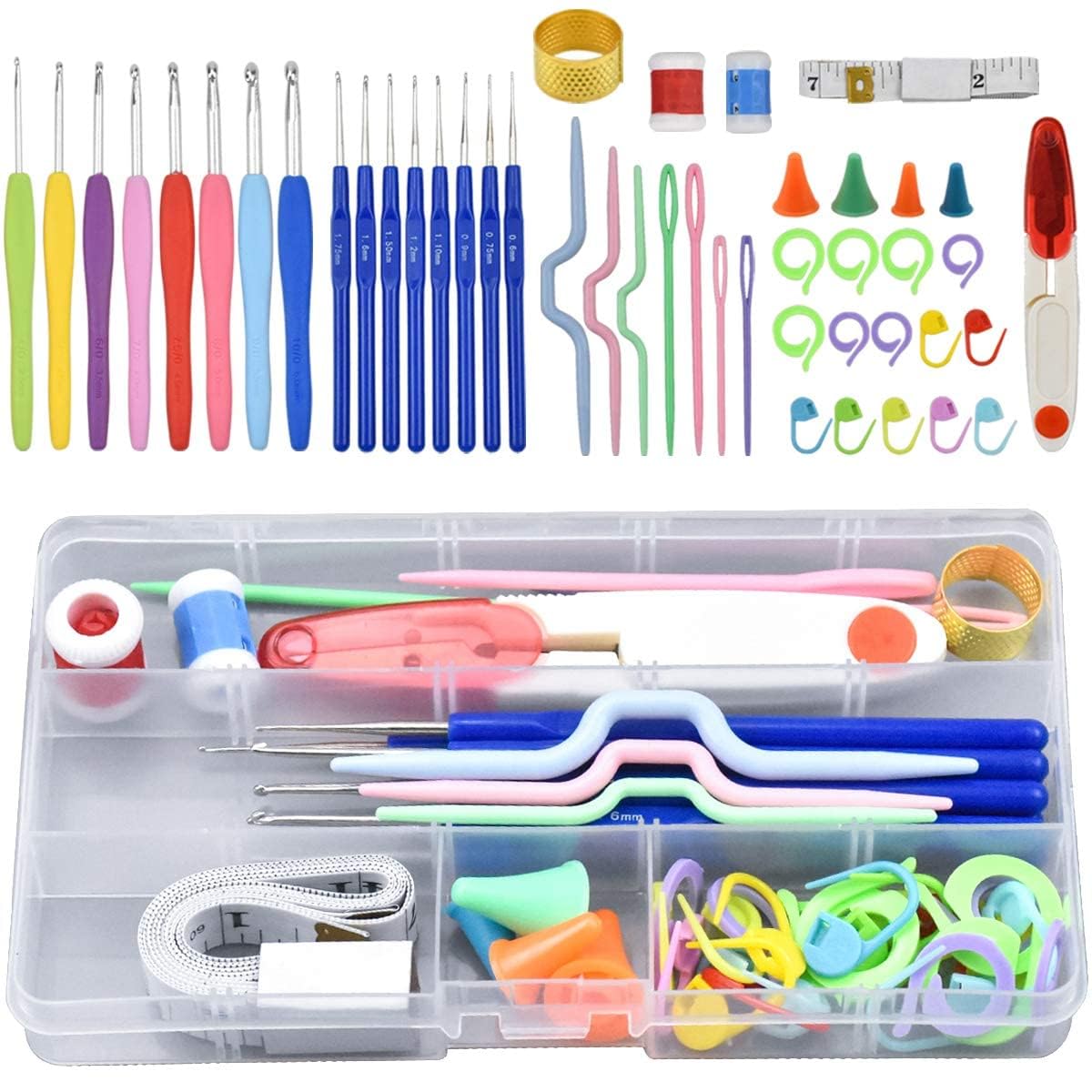 Crochet Kit for Beginners with Crochet Tools and Accessories for DIY Knitting, Amigurumi and Craft Projects
