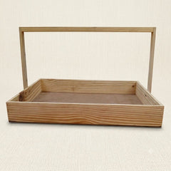 Extra Large Wooden Hamper Basket with Handle – 12 x 18 Inch Gift Tray