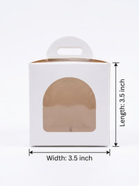 White Favor & Cupcake Gift Box with Handle & Arch Window (3.5