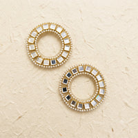 Mirror Pearl Ring Set of 2 – Handmade Gold Kundan Style Circle for Earrings, Rakhi & Jewellery Making