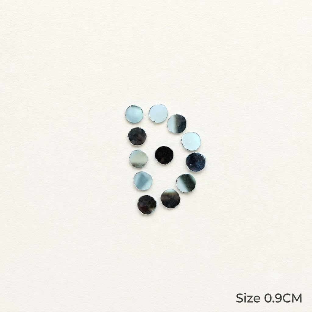 Mini Round Mirror Pieces 0.9 cm | Tiny Glass Mirrors for Resin Art, Jewellery, Nail Art & DIY Craft