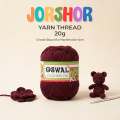 Oswal Cashmilon Yarn Thread – 20g ( Dark Maroon Colour )