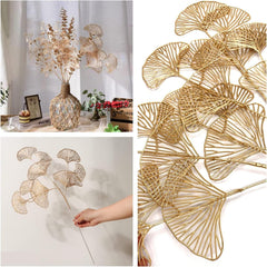 Artificial Ginkgo Leaves 10 Sticks Bunch for Home Decor & Wedding Decoration