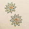 Pearl Star Flower Patch Set of 2 – Handmade Zari & Bead Work Applique for Dupatta, Blouse & Craft