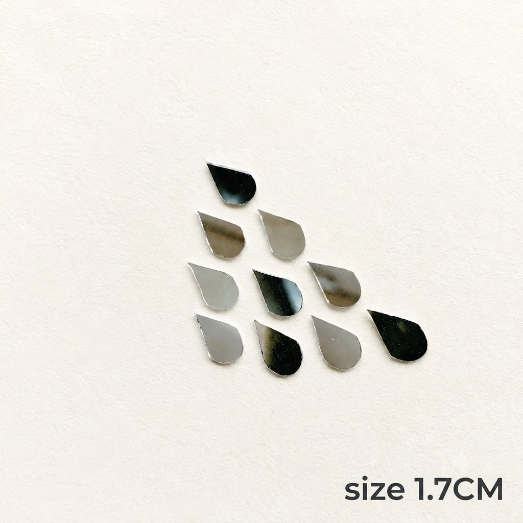 Teardrop Mirror Pieces 1.7 cm | Drop Shaped Glass Mirrors for Lippan Art, Mandala, Resin & DIY Craft