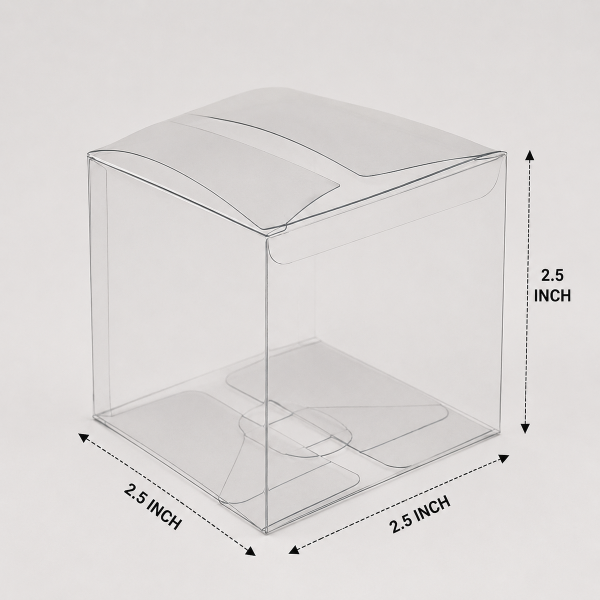 Transparent PVC packing box small square 2.5x2.5 inch for candles, chocolates, soaps, handmade crafts, jewelry and gift packaging