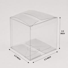Transparent PVC packing box small square 2.5x2.5 inch for candles, chocolates, soaps, handmade crafts, jewelry and gift packaging