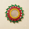 Colourful Sun Flower Rakhi Base – Glitter Enamel Style Round Motif with Triangle Mirrors (Craft Component)