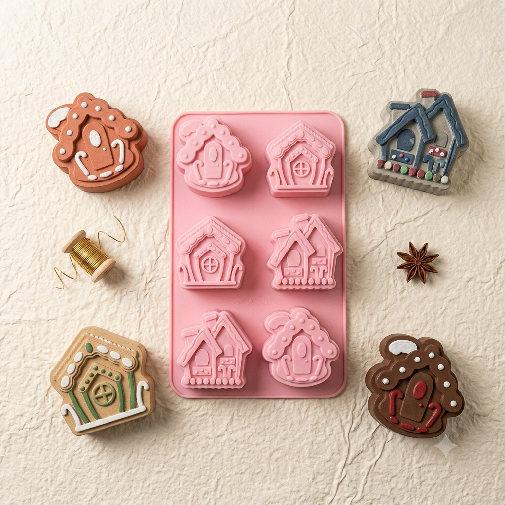 6-Cavity Christmas Silicone Mould