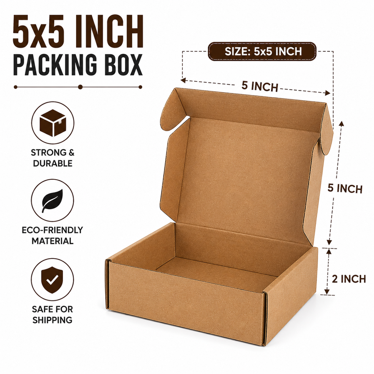 5x5 Inch brown Packing Box