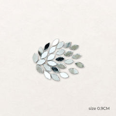 Petal Mirror Pieces 0.9 cm | Leaf Shaped Glass Mirrors for Resin Art, Lippan Art, Jewellery & DIY Craft