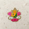 Ganesha Patch – Handmade Thread Work Ganpati Applique with Stones & Zari Edge for Rakhi, Pooja & Craft