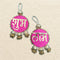 Shubh Labh Hanging Set of 2 – Handmade Pink & Gold Door Hanging with Ghungroo Tassels for Diwali, Pooja & Griha Pravesh