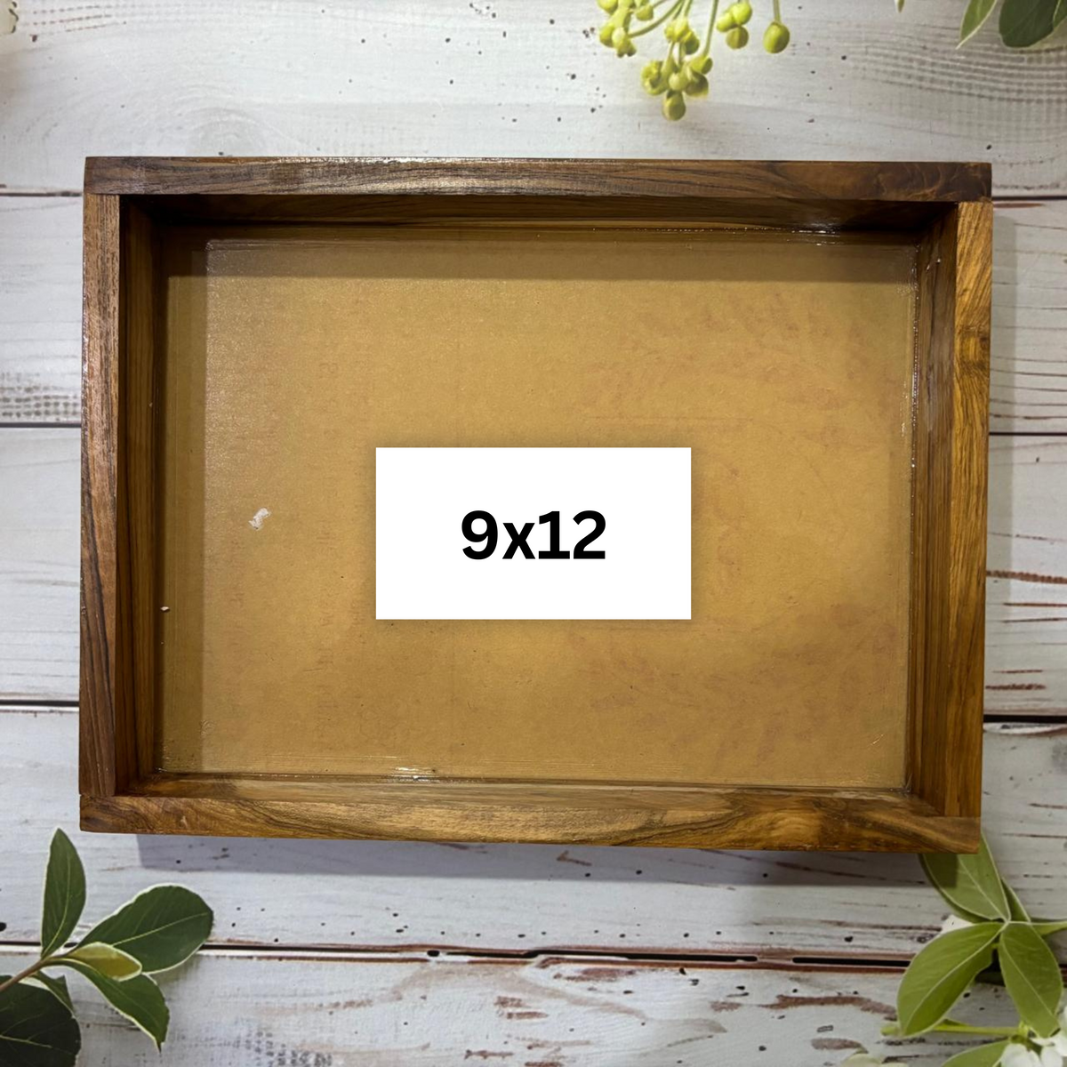9x12 ACRYLIC TEAK WOOD FRAME