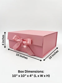 Luxury Pink Magnetic Gift Box with Satin Ribbon Bow (10