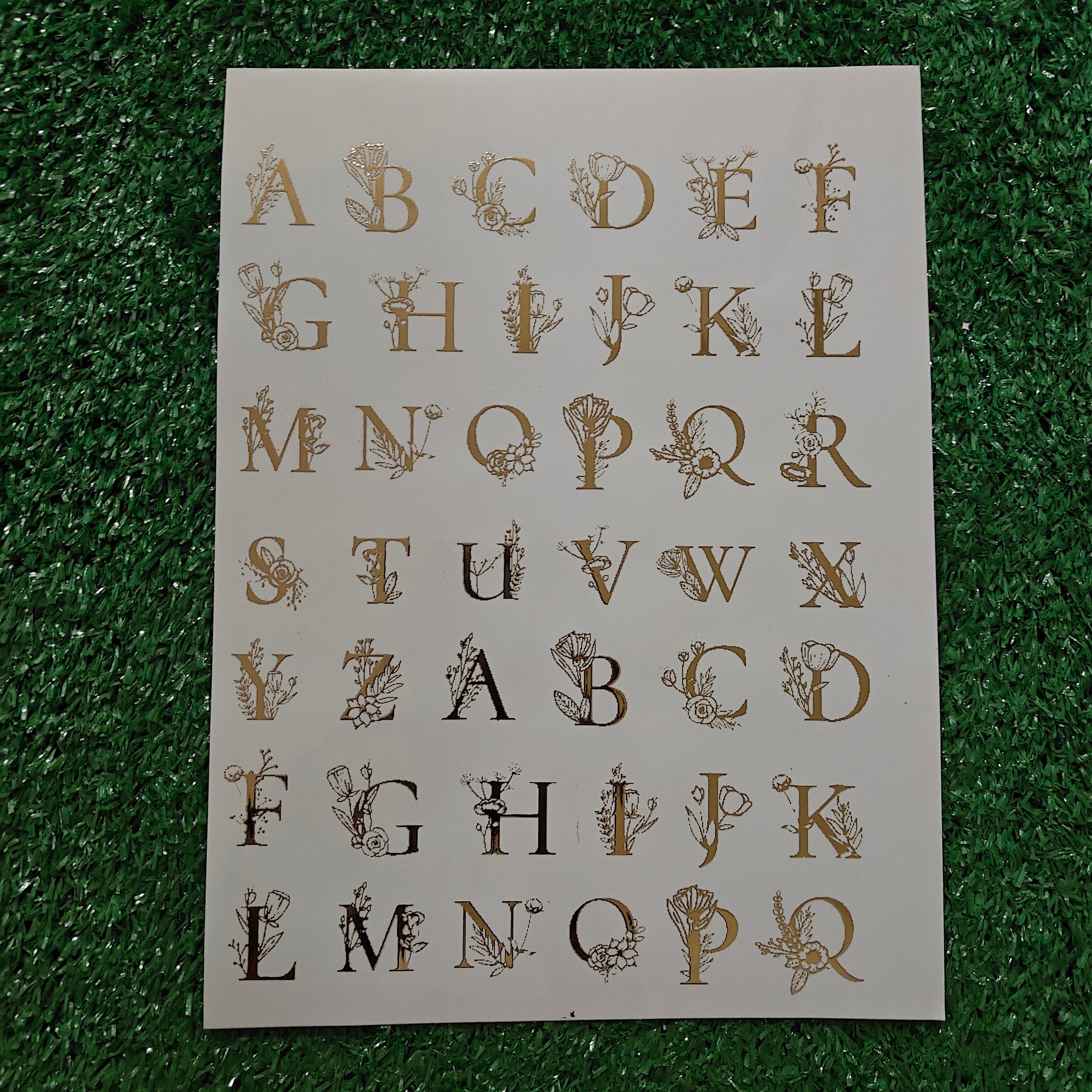 ABCD DESIGN LETTER A4 EMBOSS STICKER SHEET – JorShor