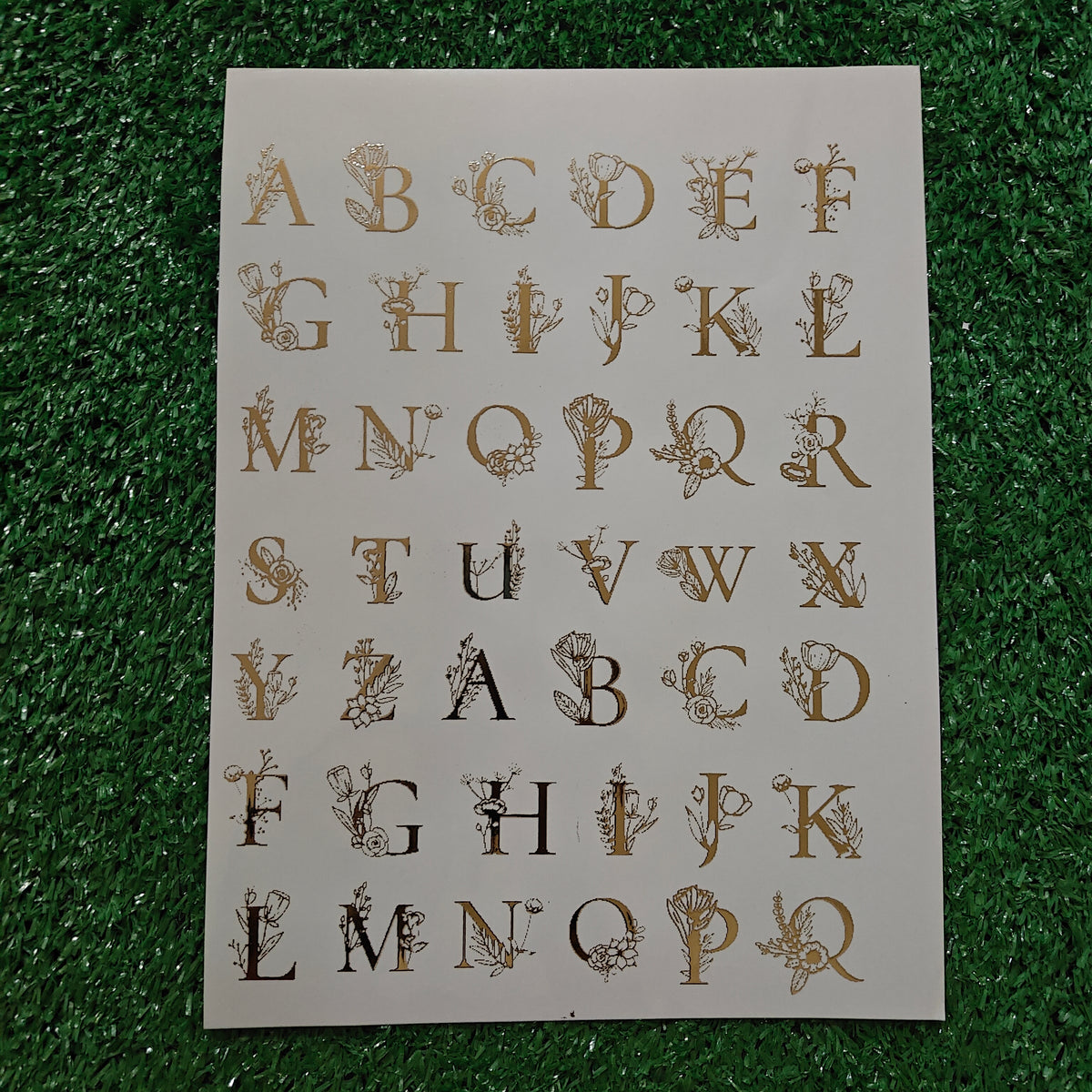 ABCD DESIGN LETTER A4 EMBOSS STICKER SHEET