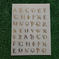 ABCD DESIGN LETTER A4 EMBOSS STICKER SHEET