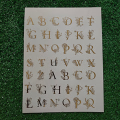 ABCD DESIGN LETTER A4 EMBOSS STICKER SHEET
