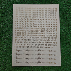 ALPHABET LOVE HOPE BELIEVE A4 EMBOSS STICKER SHEET