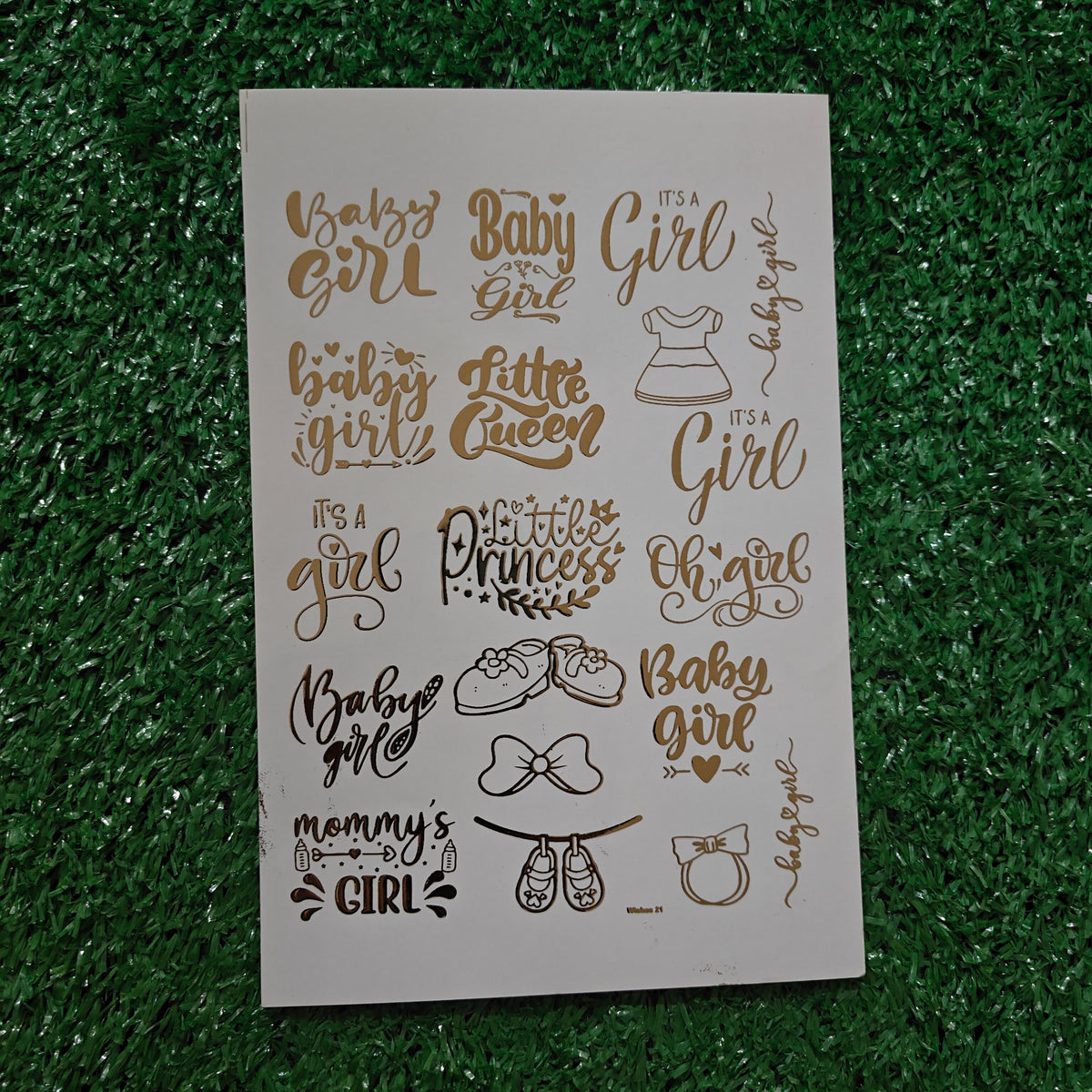 BABY GIRL A5 EMBOSS STICKER SHEET