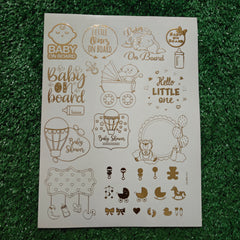 BABY ON BOARD SYMBOL A4 EMBOSS STICKER SHEET