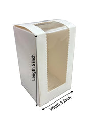 Tall White Window Gift Box (5" x 3") – Packaging for Jar Candles, Mug Favors, Soaps & Treats