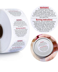 Candle warning stickers small size