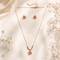 Premium Anti Tarnish Heart Pendant Necklace & Matching Earrings Set
