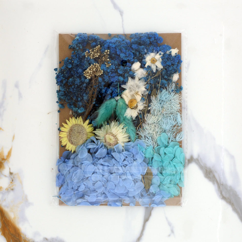 Dried Mixed Flower Blue Theme - 1