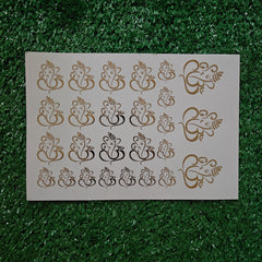 GANPATI A5 EMBOSS STICKER SHEET