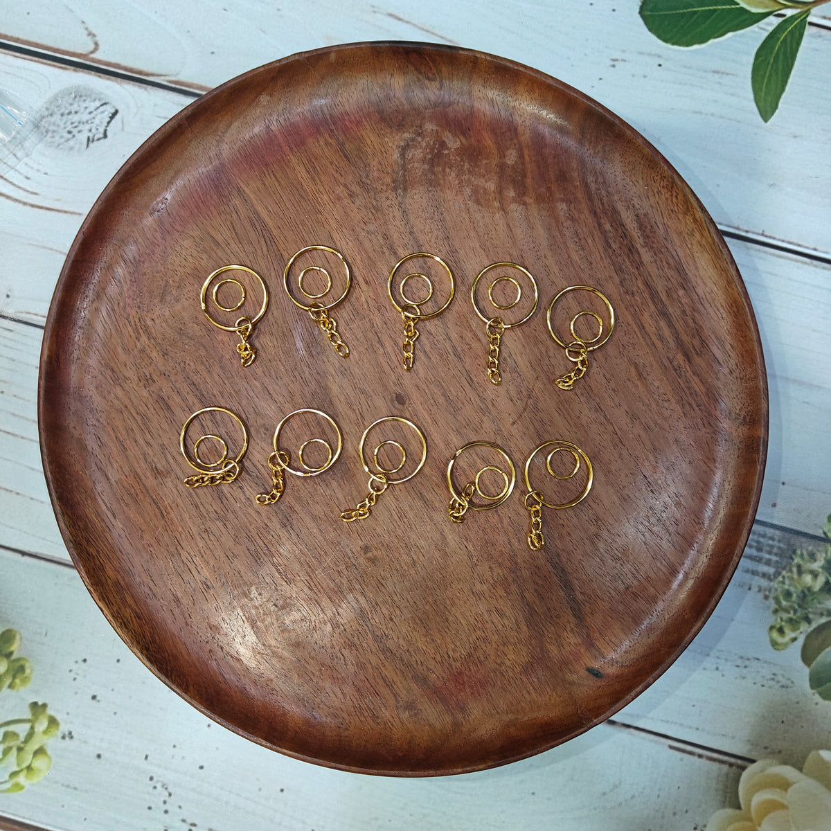 GOLDEN COLOR KEYCHAIN RING (10 PC)