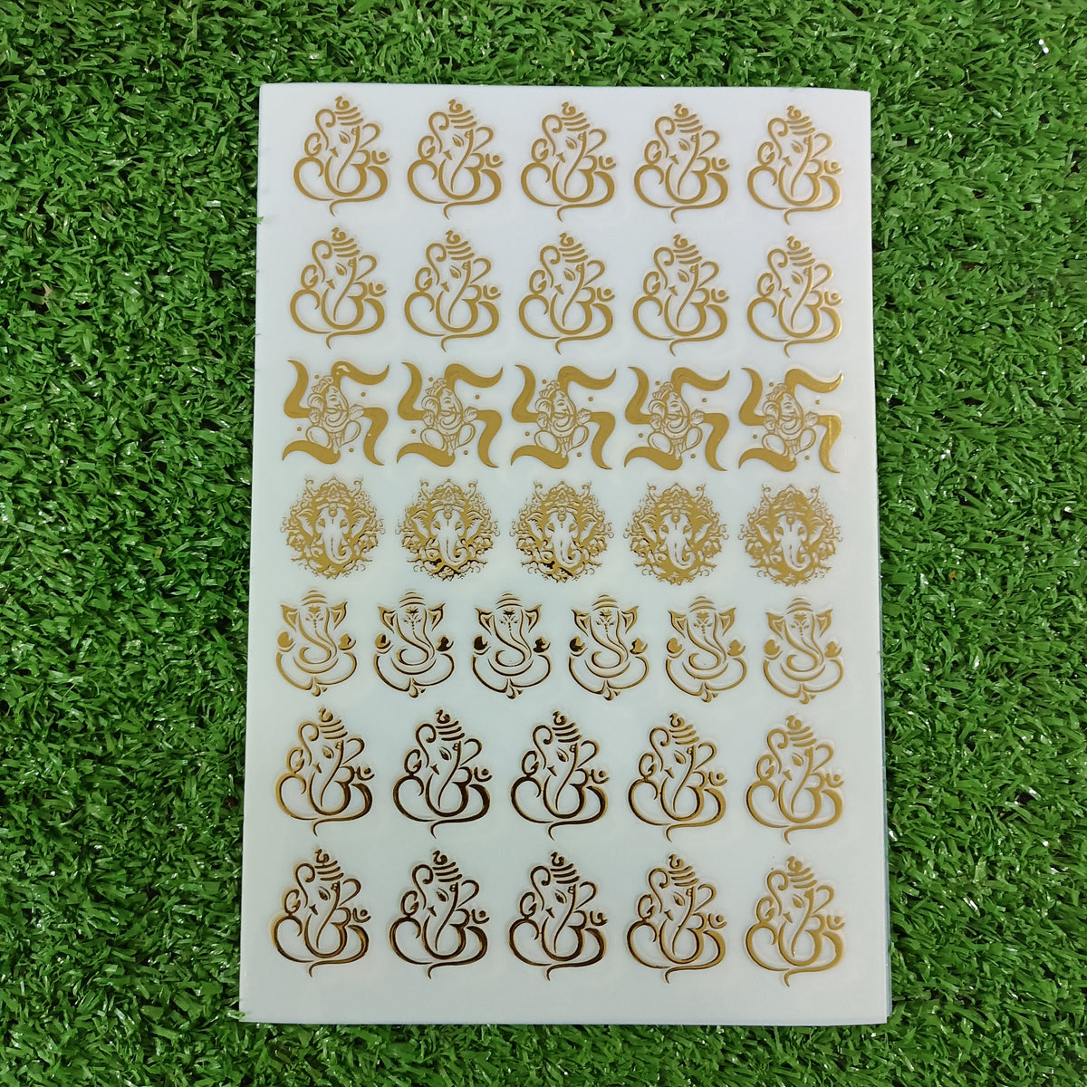 Ganpati Swastik Metalic A5 Insert Sheet