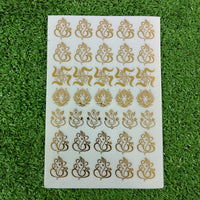 Ganpati Swastik Metalic A5 Insert Sheet