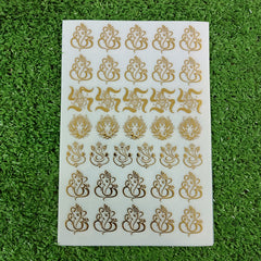 Ganpati Swastik Metalic A5 Insert Sheet
