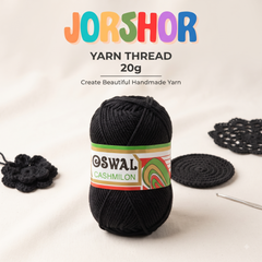 Oswal Cashmilon Yarn Thread – 20g ( Black Colour )