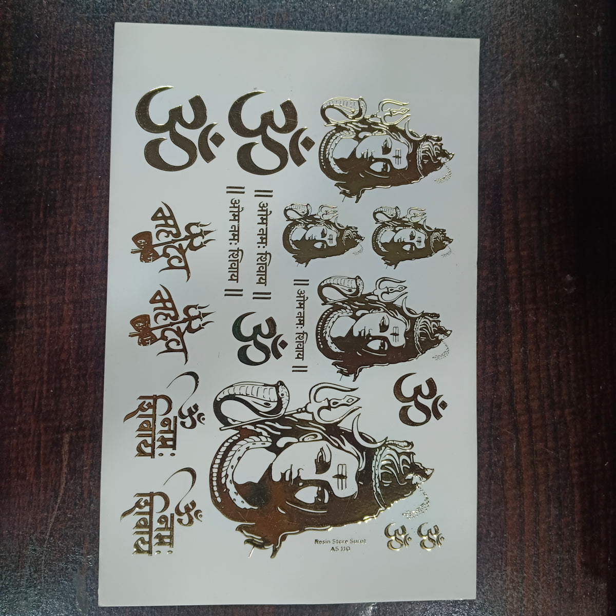 Shivaji symbol and mantra embossed sheet A5