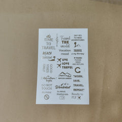 Travel quote embossed sticker A5 (ges-003)