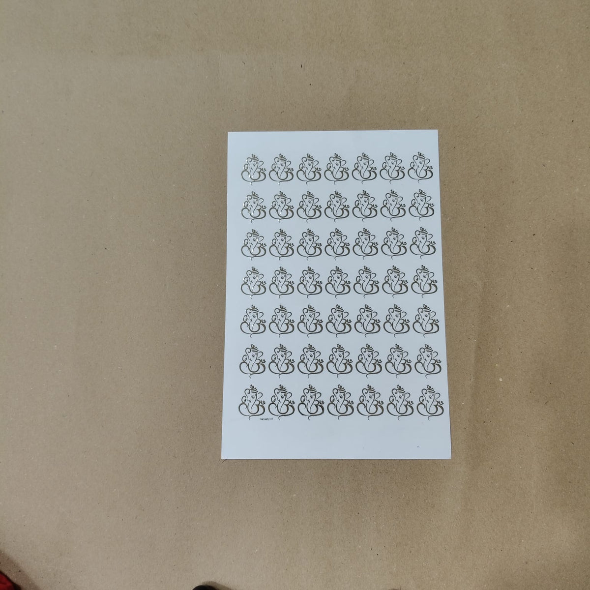 Ganeshji symbol embossed sticker A5 sheet (ges-020)