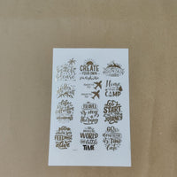 Travel quote embossed sticker A5(ges001)
