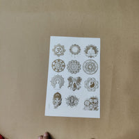 Mandala embossed sticker A5 sheet (ges-005)