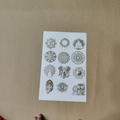 Mandala embossed sticker A5 sheet (ges-005)